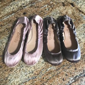 2 Pairs of PEDRO GARCIA Satin Flats 36.5